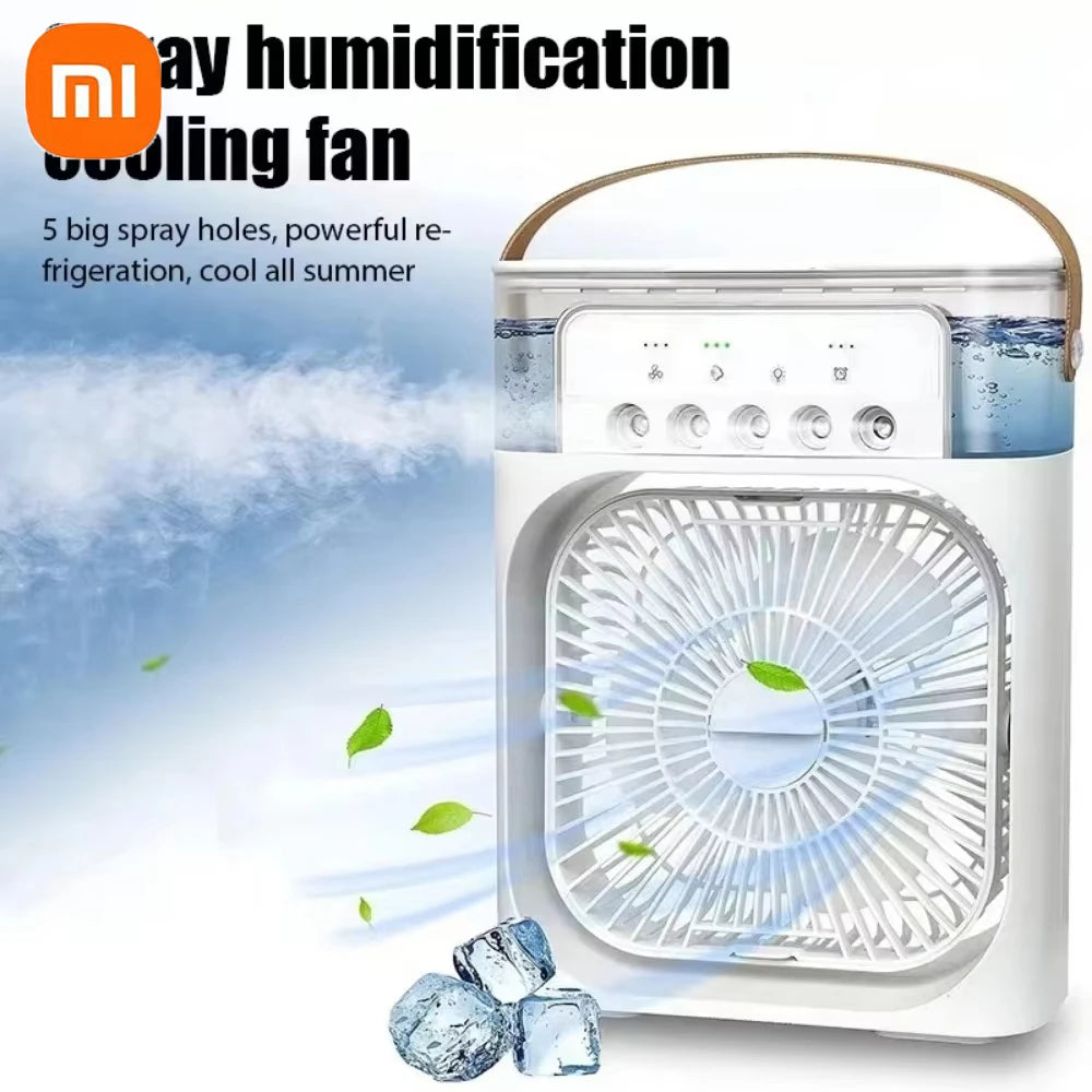 Xiaomi 3 in 1 Portable Fan Air Conditioner Household Mini Air Cooler LED Night Light Humidifier Air Adjustment Fanoffice Homefan