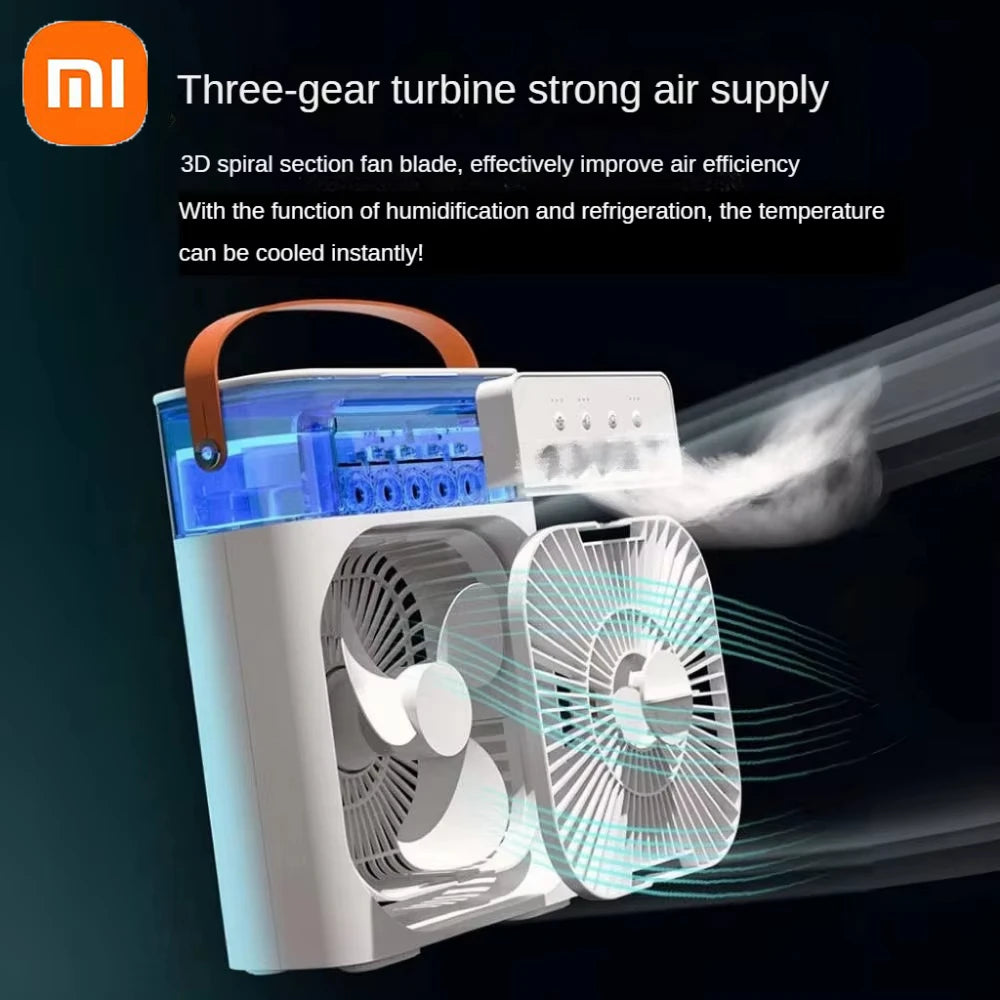 Xiaomi 3 in 1 Portable Fan Air Conditioner Household Mini Air Cooler LED Night Light Humidifier Air Adjustment Fanoffice Homefan